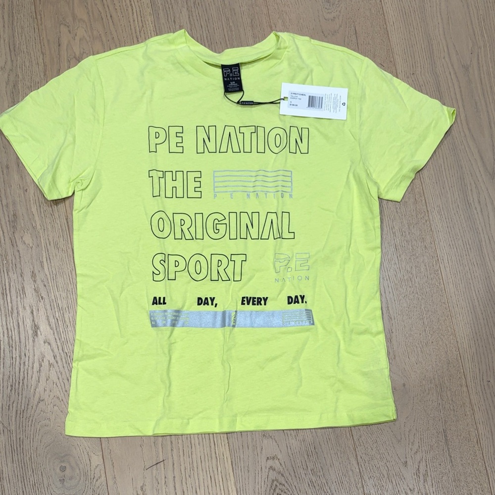 P.E Nation Neon Yellow Short Sleeve Graphic Tee